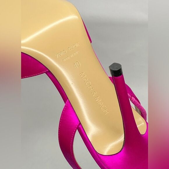 Mach & Mach Wonder Tulip 95MM Silk & Crystal Slingback Pumps size 40 - Picture 15 of 15